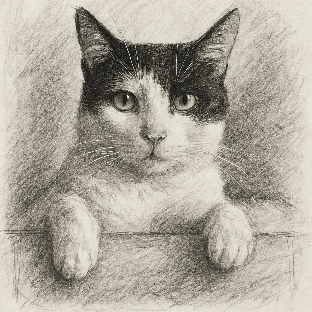 Charcoal Sketch pet portrait example